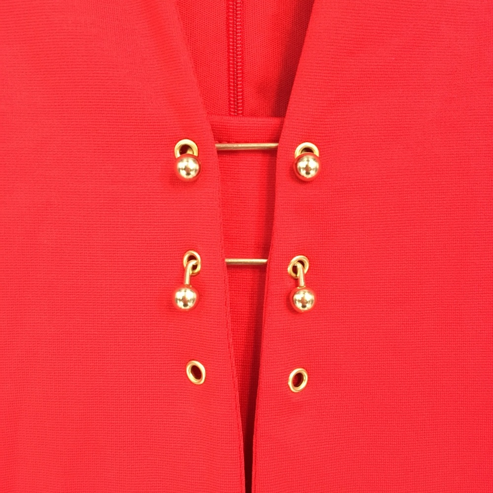 Xoxo Red V Neck Sleeveless Jumpsuit - Picture 6 of 8